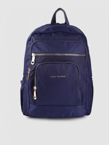 Women Navy Blue Solid Backpack