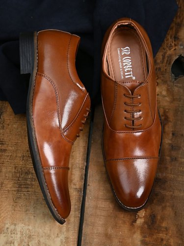 Men Tan Brown Formal Shoes