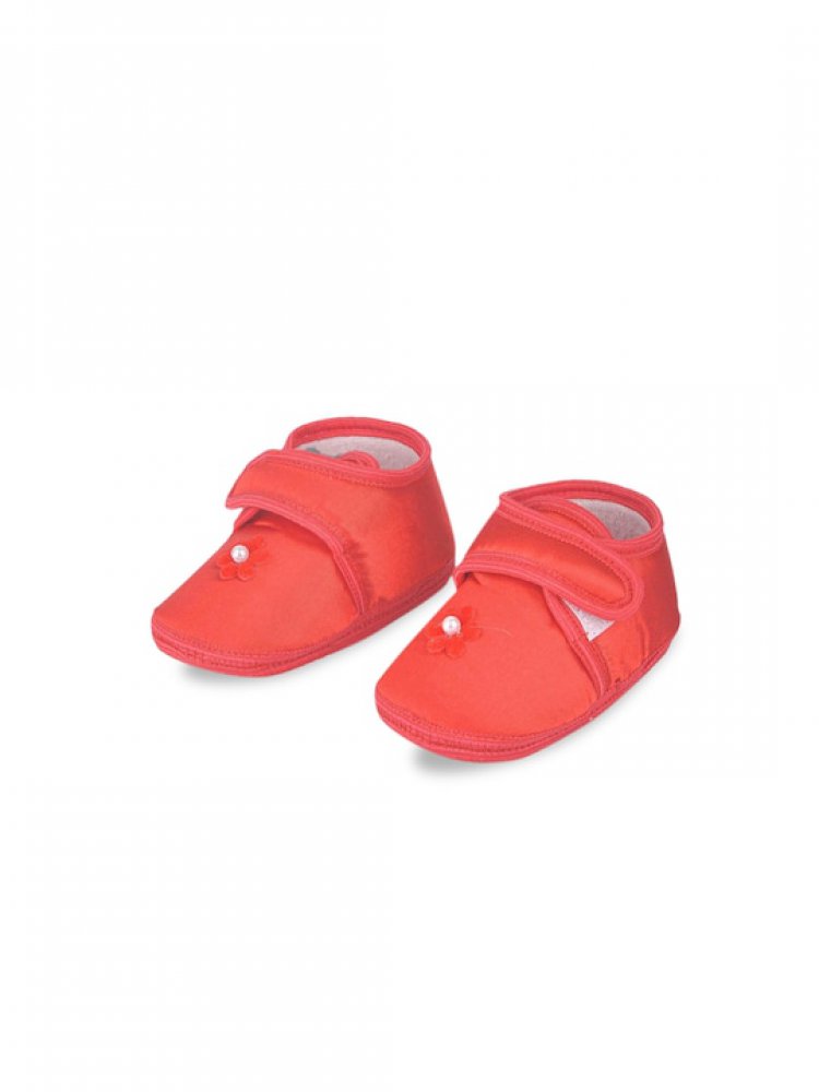 Infant Kids Red Solid Booties