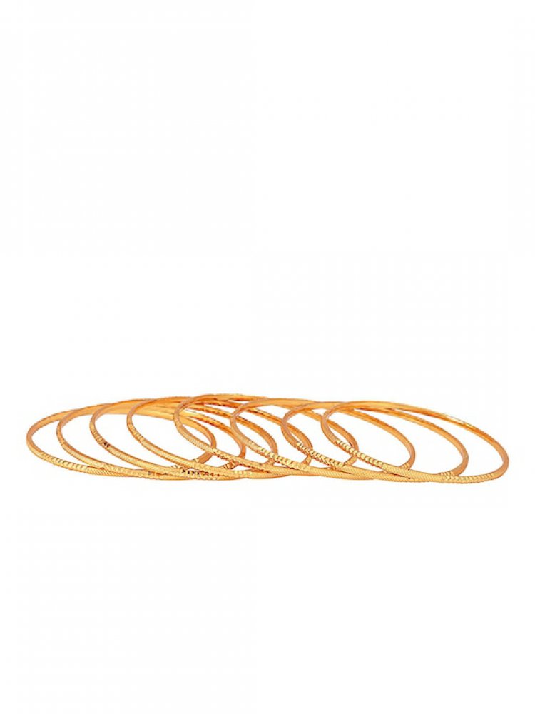 Set Of 8 Gold-Plated Handcrafted Bangles