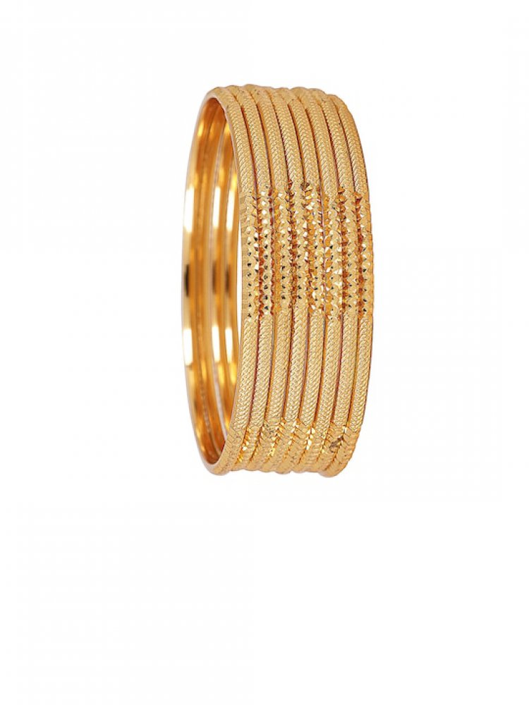 Set Of 8 Gold-Plated Handcrafted Bangles